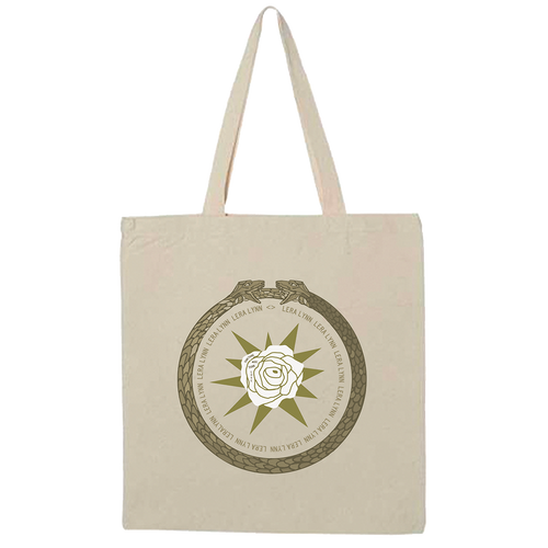 Snake circle flower canvas tote bag Lera Lynn