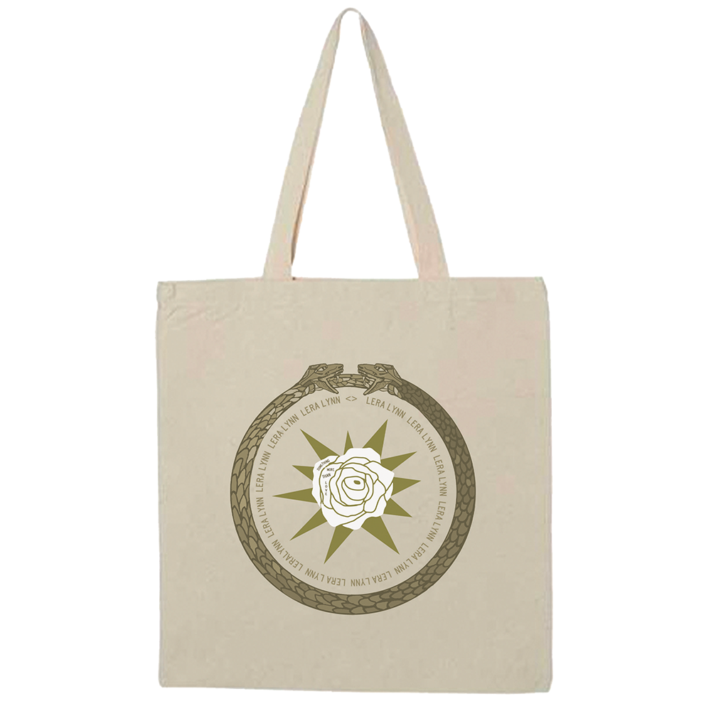 Snake circle flower canvas tote bag Lera Lynn