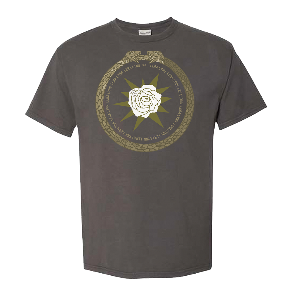 Snake circle flower grey tee Lera Lynn